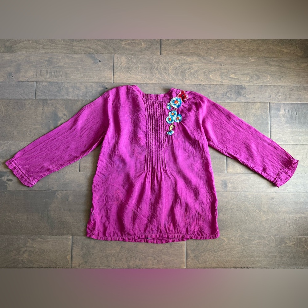 Johnny Was Embroidered Pink Top - Picture 9 of 10